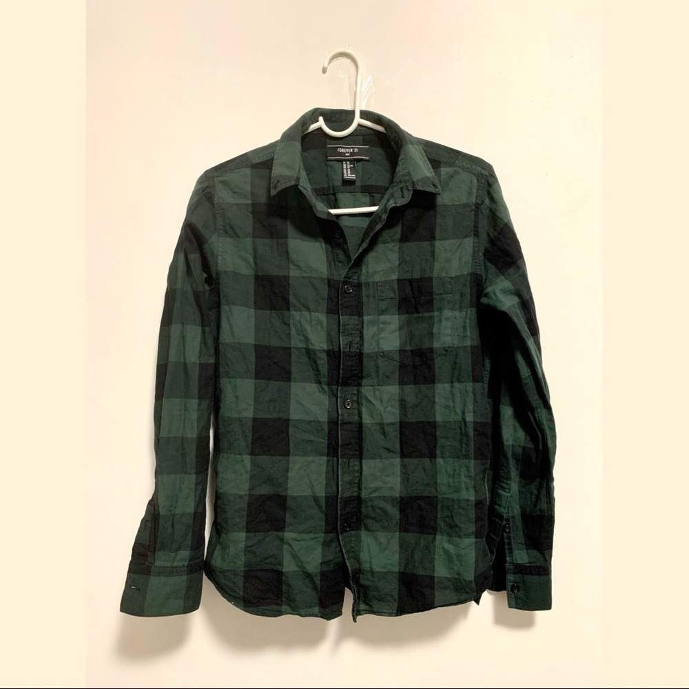 Forever 21 | Green Plaid Casual Shirt